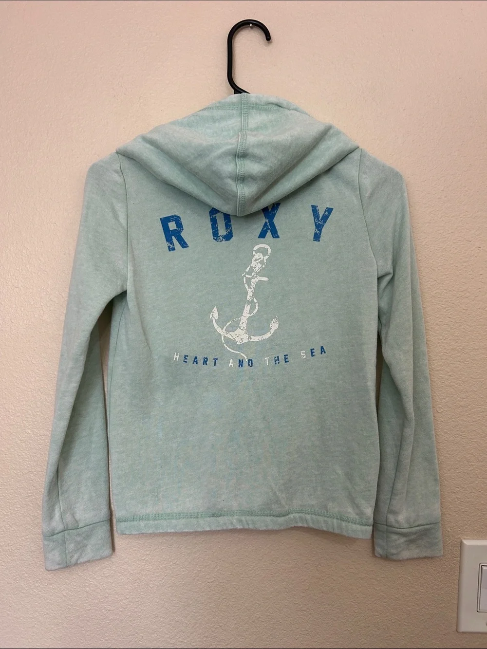 Roxy Mint Green Zip-Up Hoodie for Kids